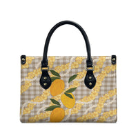 Maku'e Hawaiian Mango Palaka Leather Bag Aloha Hibiscus Pikake Lei LT9 - Polynesian Pride