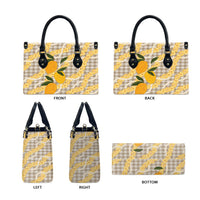 Maku'e Hawaiian Mango Palaka Leather Bag Aloha Hibiscus Pikake Lei LT9 - Polynesian Pride