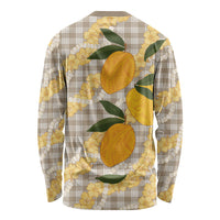 Maku'e Hawaiian Mango Palaka Long Sleeve Shirt Aloha Hibiscus Pikake Lei LT9 - Polynesian Pride