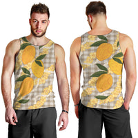Maku'e Hawaiian Mango Palaka Men Tank Top Aloha Hibiscus Pikake Lei LT9 - Polynesian Pride