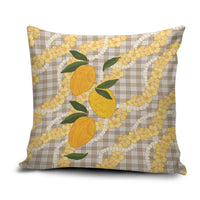Maku'e Hawaiian Mango Palaka Pillow Cover Aloha Hibiscus Pikake Lei LT9 Brown - Polynesian Pride
