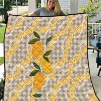 Maku'e Hawaiian Mango Palaka Quilt Aloha Hibiscus Pikake Lei LT9 Brown - Polynesian Pride