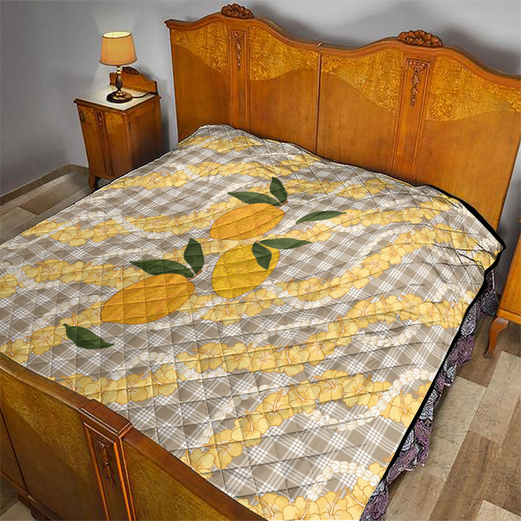 Maku'e Hawaiian Mango Palaka Quilt Aloha Hibiscus Pikake Lei LT9 - Polynesian Pride