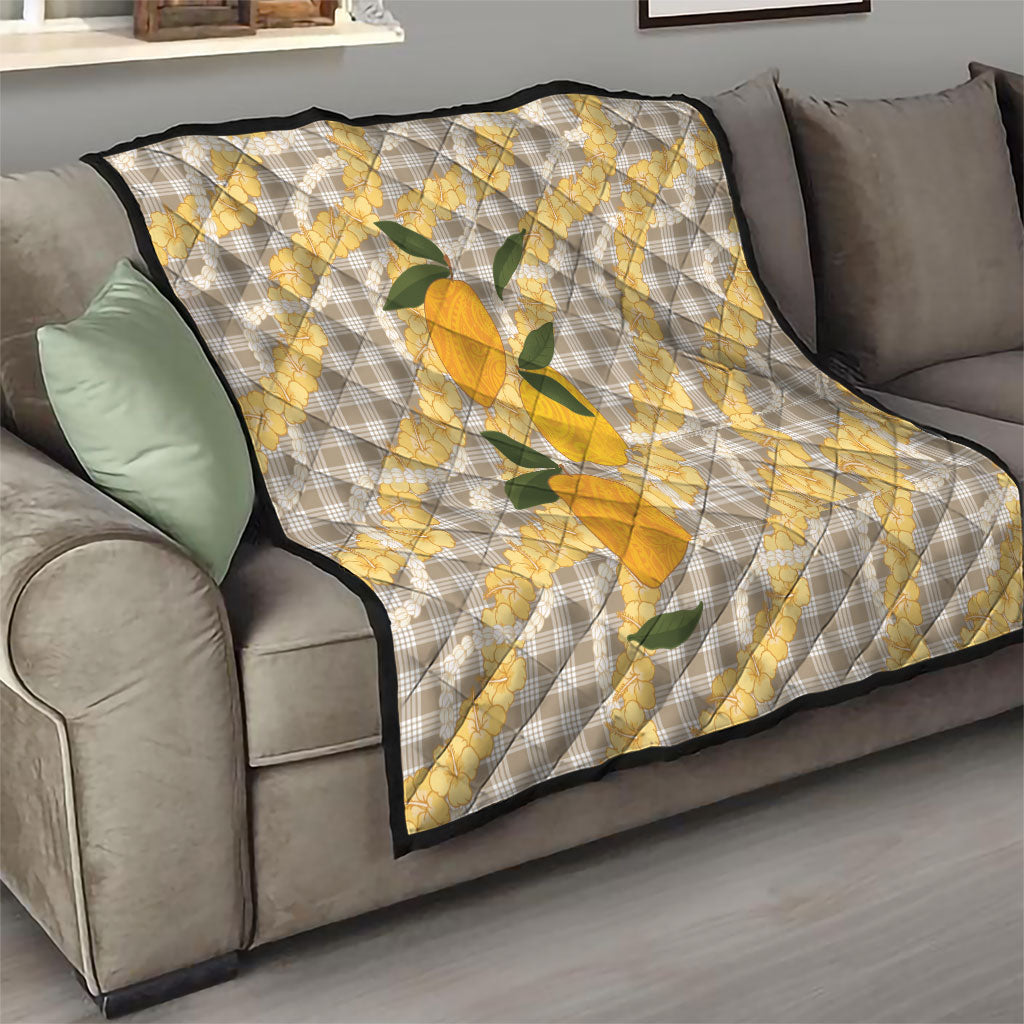 Maku'e Hawaiian Mango Palaka Quilt Aloha Hibiscus Pikake Lei LT9 - Polynesian Pride