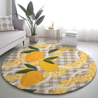 Maku'e Hawaiian Mango Palaka Round Carpet Aloha Hibiscus Pikake Lei LT9 - Polynesian Pride