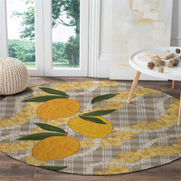 Maku'e Hawaiian Mango Palaka Round Carpet Aloha Hibiscus Pikake Lei LT9 - Polynesian Pride