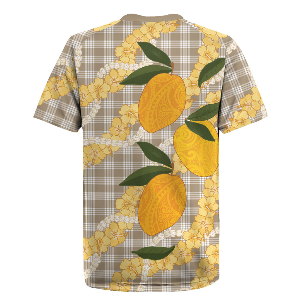 Maku'e Hawaiian Mango Palaka Rugby Jersey Aloha Hibiscus Pikake Lei LT9 - Polynesian Pride