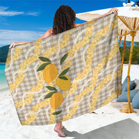 Maku'e Hawaiian Mango Palaka Sarong Aloha Hibiscus Pikake Lei LT9 One Size 44 x 66 inches Brown - Polynesian Pride