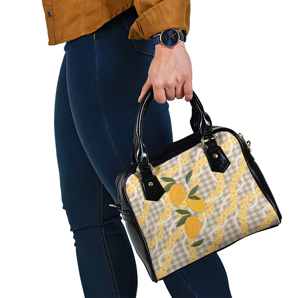 Maku'e Hawaiian Mango Palaka Shoulder Handbag Aloha Hibiscus Pikake Lei LT9 - Polynesian Pride