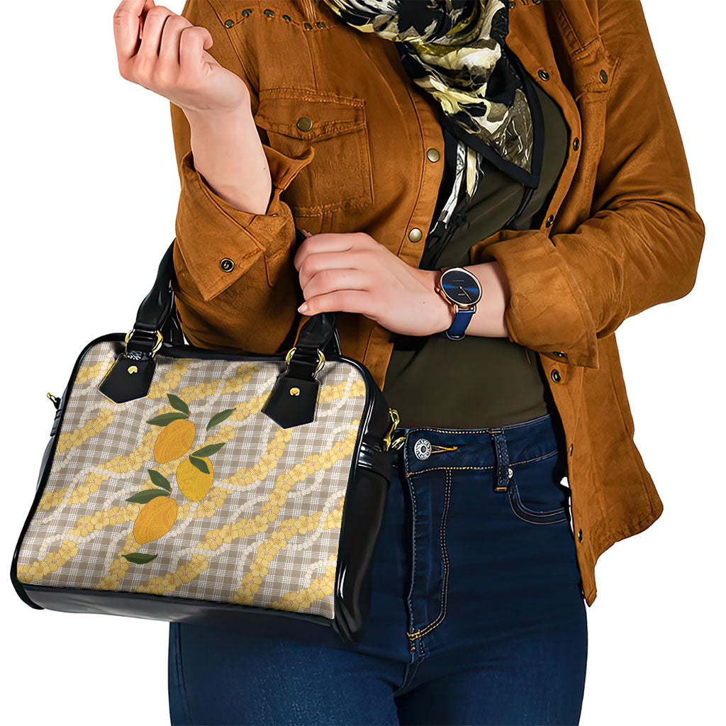 Maku'e Hawaiian Mango Palaka Shoulder Handbag Aloha Hibiscus Pikake Lei LT9 - Polynesian Pride