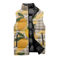 Maku'e Hawaiian Mango Palaka Sleeveless Puffer Jacket Aloha Hibiscus Pikake Lei LT9 - Polynesian Pride