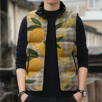Maku'e Hawaiian Mango Palaka Sleeveless Puffer Jacket Aloha Hibiscus Pikake Lei LT9 - Polynesian Pride