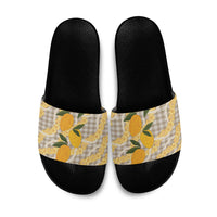 Maku'e Hawaiian Mango Palaka Slide Sandals Aloha Hibiscus Pikake Lei LT9 Brown - Polynesian Pride