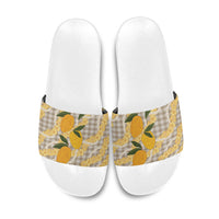 Maku'e Hawaiian Mango Palaka Slide Sandals Aloha Hibiscus Pikake Lei LT9 Brown - Polynesian Pride