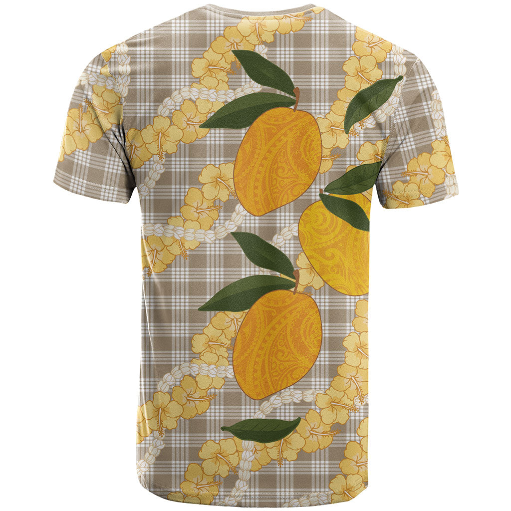 Maku'e Hawaiian Mango Palaka T Shirt Aloha Hibiscus Pikake Lei LT9 - Polynesian Pride