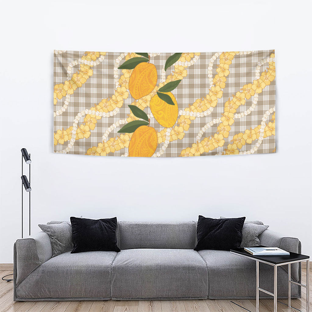 Maku'e Hawaiian Mango Palaka Tapestry Aloha Hibiscus Pikake Lei LT9 - Polynesian Pride