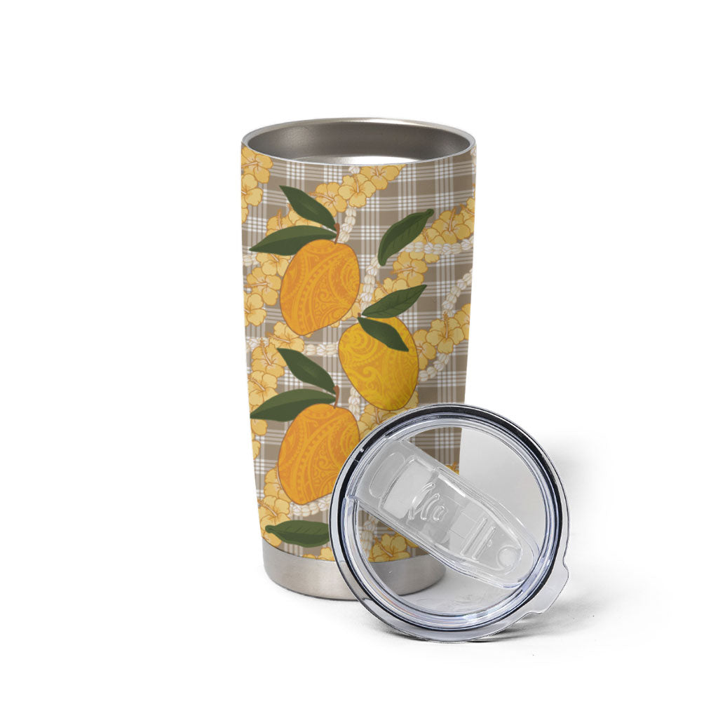 Maku'e Hawaiian Mango Palaka Tumbler Cup Aloha Hibiscus Pikake Lei LT9 - Polynesian Pride