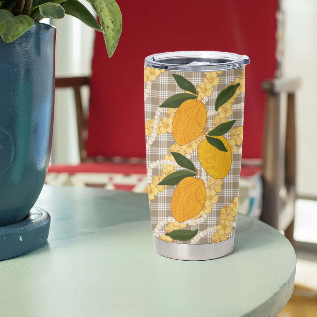 Maku'e Hawaiian Mango Palaka Tumbler Cup Aloha Hibiscus Pikake Lei LT9 - Polynesian Pride