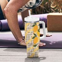 Maku'e Hawaiian Mango Palaka Tumbler With Handle Aloha Hibiscus Pikake Lei LT9 - Polynesian Pride