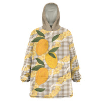 Maku'e Hawaiian Mango Palaka Wearable Blanket Hoodie Aloha Hibiscus Pikake Lei LT9 One Size Brown - Polynesian Pride