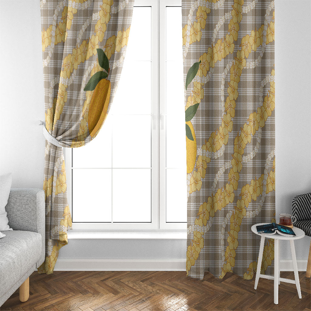 Maku'e Hawaiian Mango Palaka Window Curtain Aloha Hibiscus Pikake Lei LT9 - Polynesian Pride