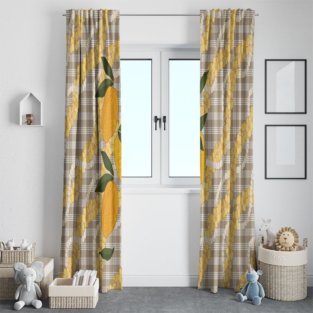 Maku'e Hawaiian Mango Palaka Window Curtain Aloha Hibiscus Pikake Lei LT9 - Polynesian Pride