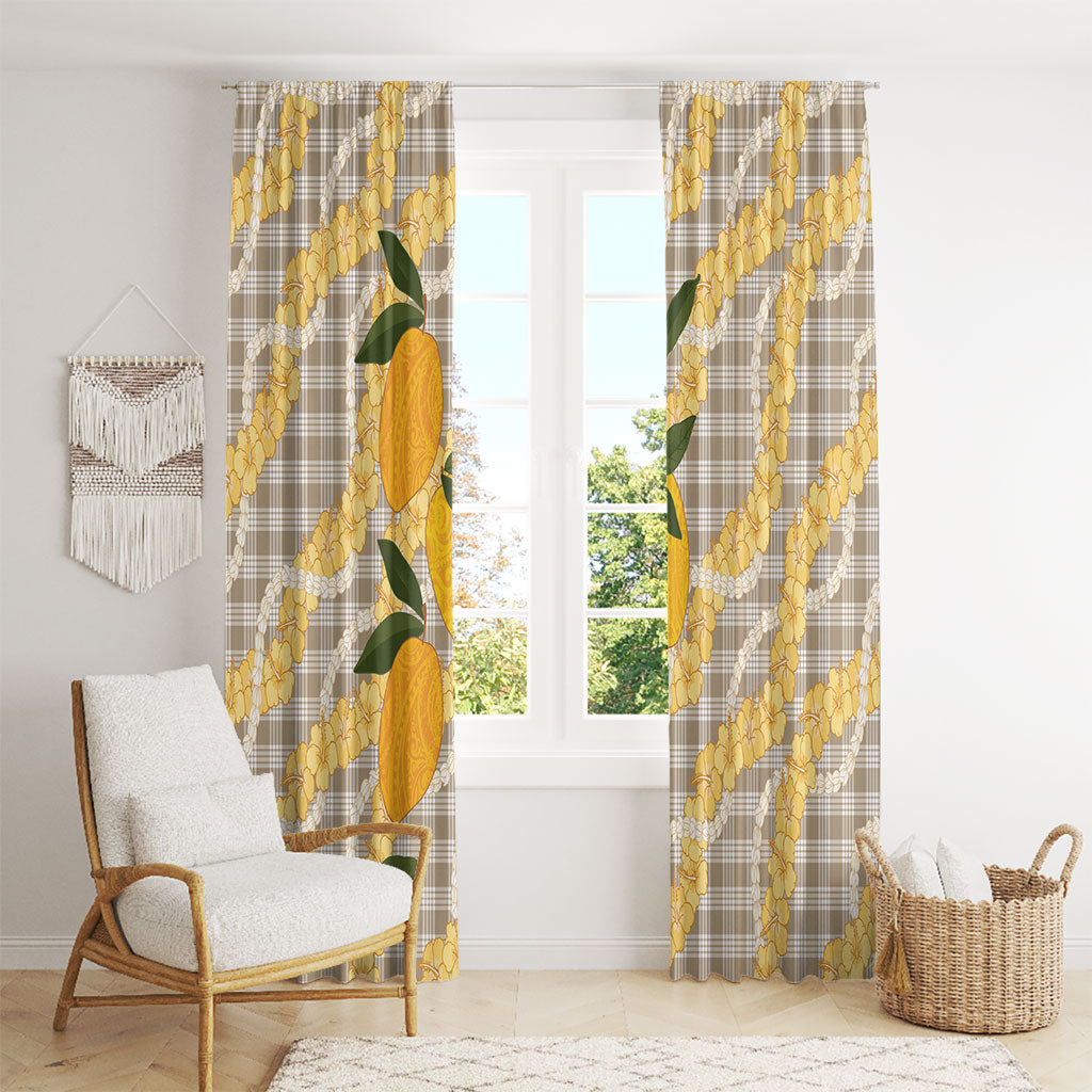 Maku'e Hawaiian Mango Palaka Window Curtain Aloha Hibiscus Pikake Lei LT9 - Polynesian Pride