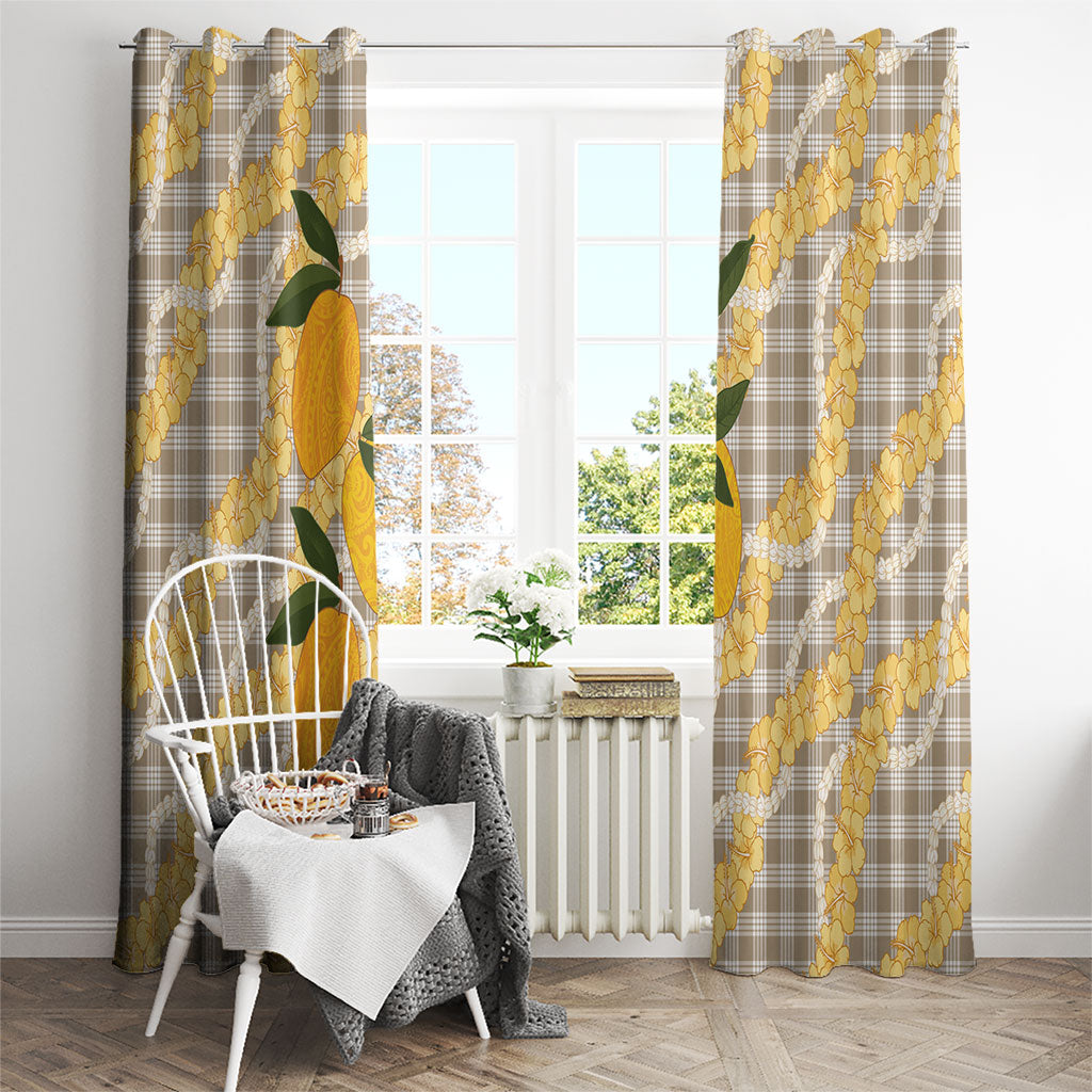 Maku'e Hawaiian Mango Palaka Window Curtain Aloha Hibiscus Pikake Lei LT9 - Polynesian Pride