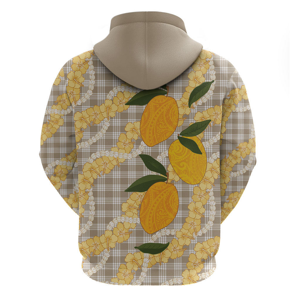 Maku'e Hawaiian Mango Palaka Zip Hoodie Aloha Hibiscus Pikake Lei LT9 - Polynesian Pride