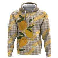 Maku'e Hawaiian Mango Palaka Zip Hoodie Aloha Hibiscus Pikake Lei LT9 Pullover Hoodie Brown - Polynesian Pride