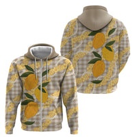 Maku'e Hawaiian Mango Palaka Zip Hoodie Aloha Hibiscus Pikake Lei LT9 - Polynesian Pride
