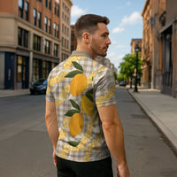 Maku'e Hawaiian Mango Palaka Zipper Polo Shirt Aloha Hibiscus Pikake Lei LT9 - Polynesian Pride