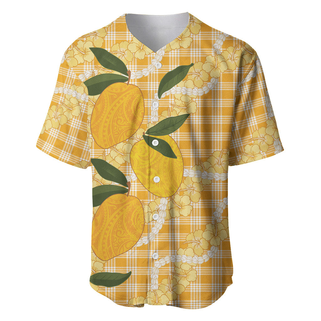 Alani Hawaiian Mango Palaka Baseball Jersey Aloha Hibiscus Pikake Lei LT9 Orange - Polynesian Pride