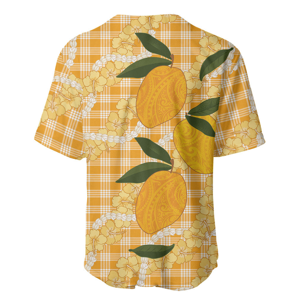 Alani Hawaiian Mango Palaka Baseball Jersey Aloha Hibiscus Pikake Lei LT9 - Polynesian Pride