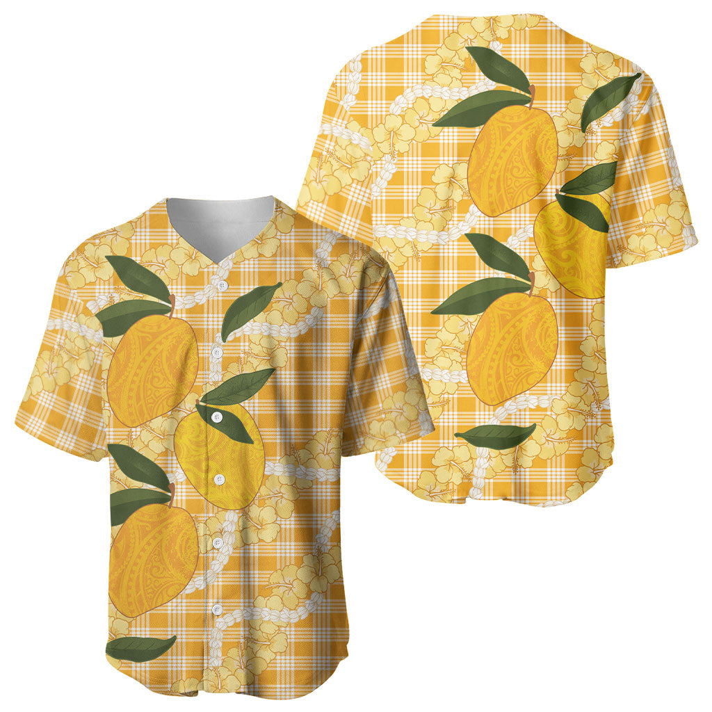Alani Hawaiian Mango Palaka Baseball Jersey Aloha Hibiscus Pikake Lei LT9 - Polynesian Pride