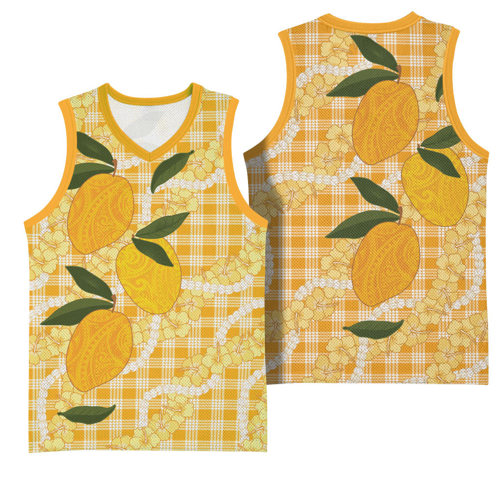 Alani Hawaiian Mango Palaka Basketball Jersey Aloha Hibiscus Pikake Lei LT9 - Polynesian Pride