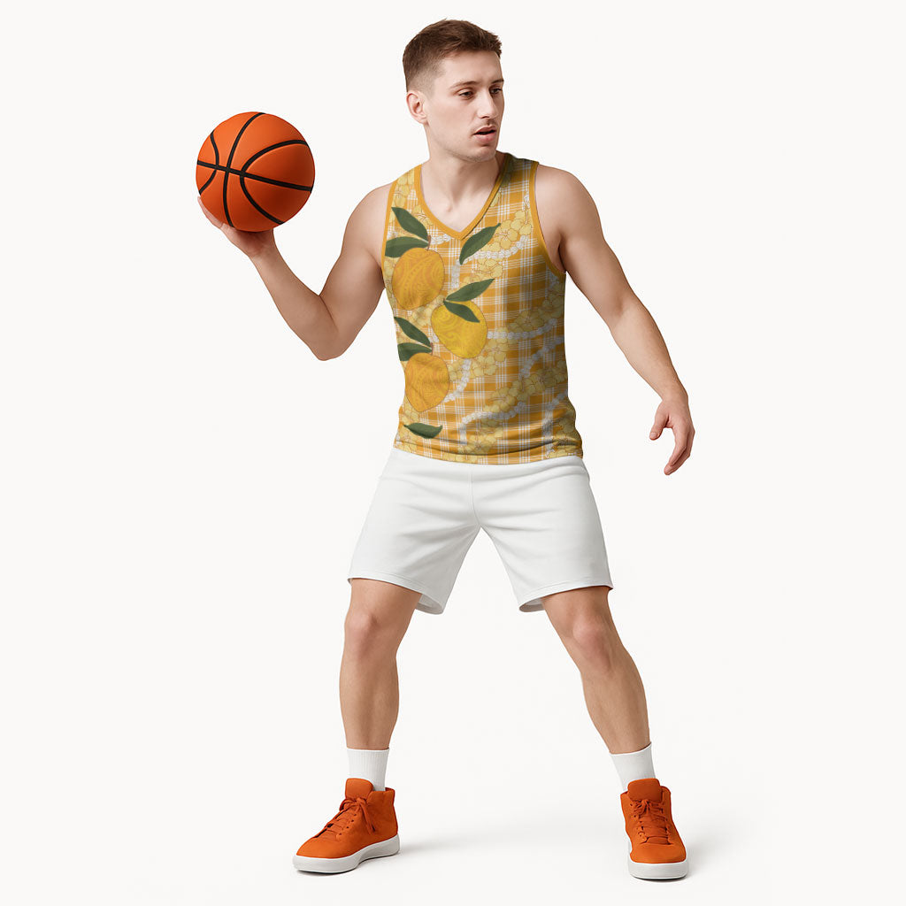 Alani Hawaiian Mango Palaka Basketball Jersey Aloha Hibiscus Pikake Lei LT9 - Polynesian Pride