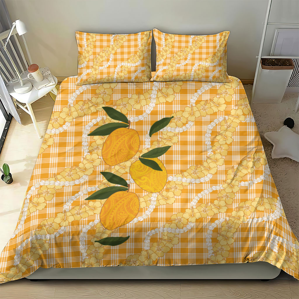 Alani Hawaiian Mango Palaka Bedding Set Aloha Hibiscus Pikake Lei LT9 - Polynesian Pride