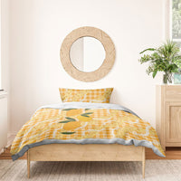 Alani Hawaiian Mango Palaka Bedding Set Aloha Hibiscus Pikake Lei LT9 - Polynesian Pride