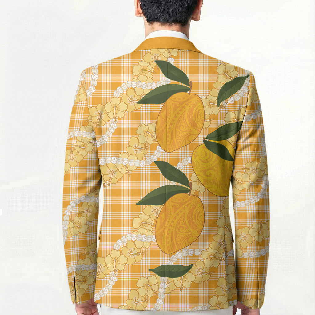 Alani Hawaiian Mango Palaka Blazer Aloha Hibiscus Pikake Lei LT9 - Polynesian Pride