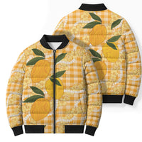 Alani Hawaiian Mango Palaka Bomber Puffer Jacket Aloha Hibiscus Pikake Lei LT9 - Polynesian Pride