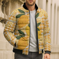 Alani Hawaiian Mango Palaka Bomber Puffer Jacket Aloha Hibiscus Pikake Lei LT9 - Polynesian Pride