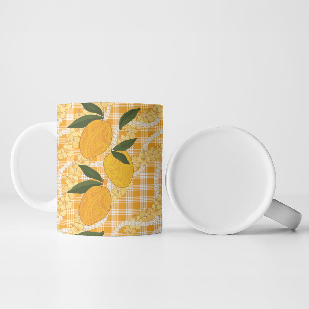 Alani Hawaiian Mango Palaka Ceramic Mug Aloha Hibiscus Pikake Lei LT9 - Polynesian Pride