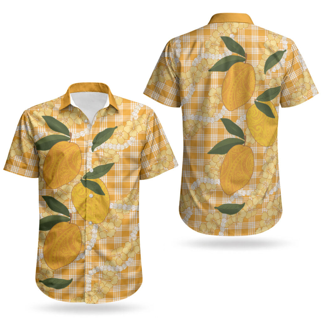 Alani Hawaiian Mango Palaka Couples Matching Long Sleeve Bodycon Dress and Hawaiian Shirt Aloha Hibiscus Pikake Lei LT9 - Polynesian Pride