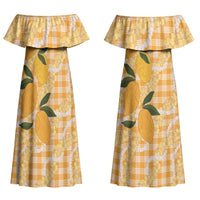 Alani Hawaiian Mango Palaka Couples Matching Off Shoulder Maxi Dress and Hawaiian Shirt Aloha Hibiscus Pikake Lei LT9 - Polynesian Pride
