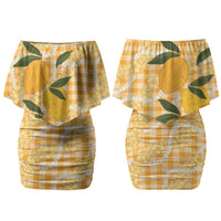 Alani Hawaiian Mango Palaka Couples Matching Off Shoulder Short Dress and Long Sleeve Button Shirt Aloha Hibiscus Pikake Lei LT9 - Polynesian Pride