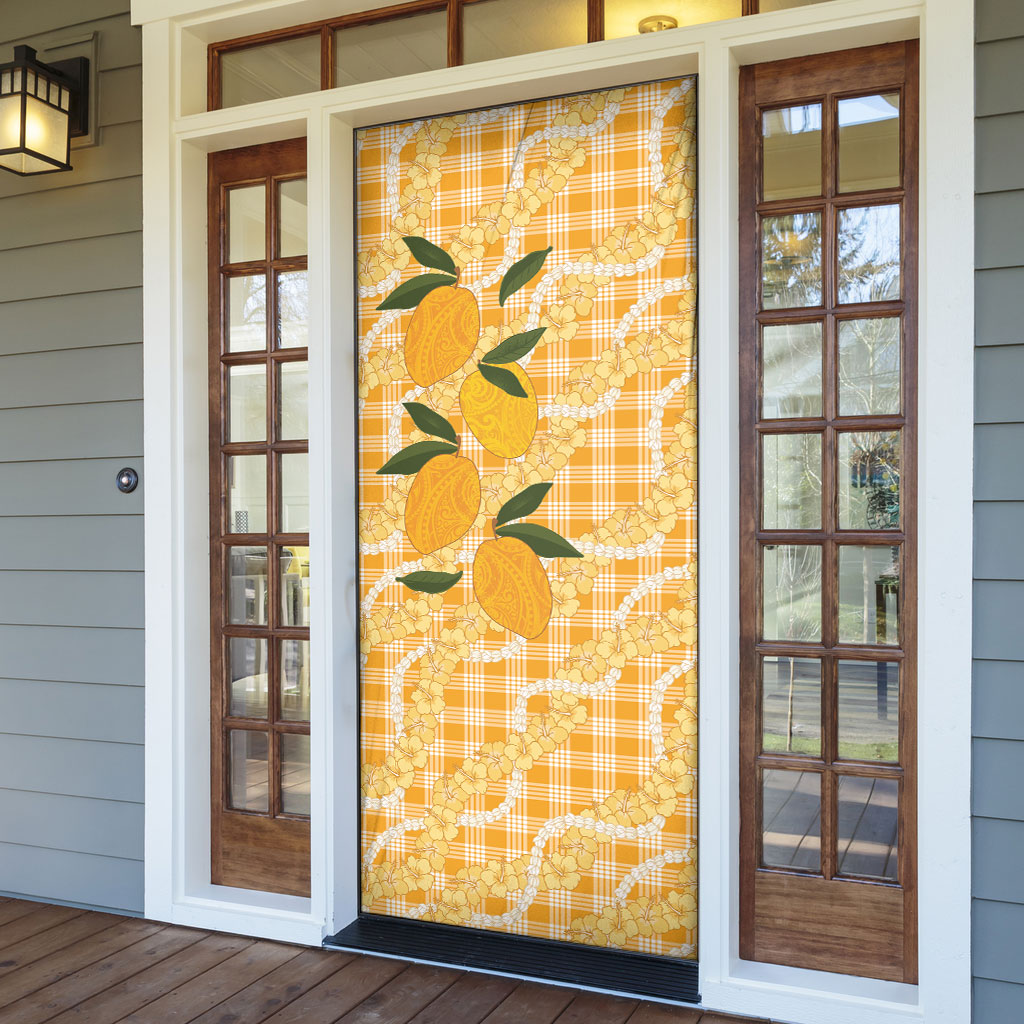 Alani Hawaiian Mango Palaka Door Cover Aloha Hibiscus Pikake Lei LT9 - Polynesian Pride