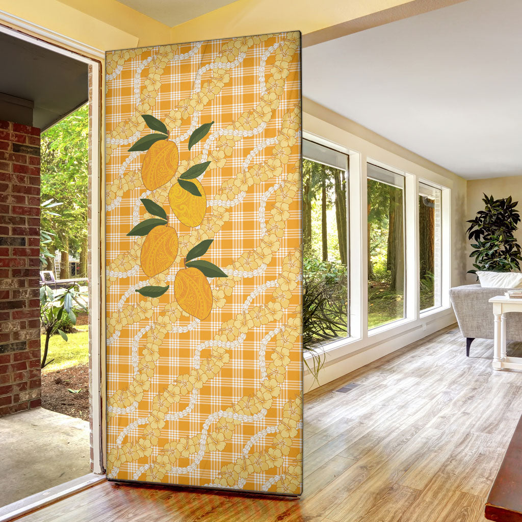 Alani Hawaiian Mango Palaka Door Cover Aloha Hibiscus Pikake Lei LT9 - Polynesian Pride