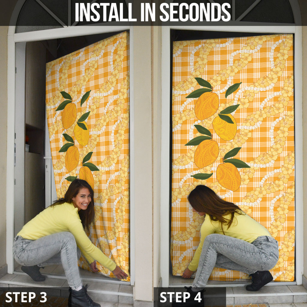 Alani Hawaiian Mango Palaka Door Cover Aloha Hibiscus Pikake Lei LT9 - Polynesian Pride