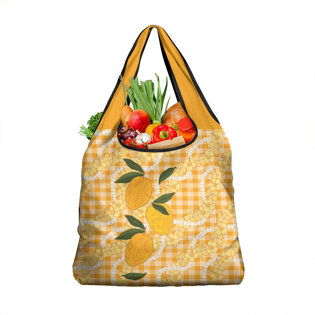 Alani Hawaiian Mango Palaka Grocery Bag Aloha Hibiscus Pikake Lei LT9 1-pack One Size Orange - Polynesian Pride